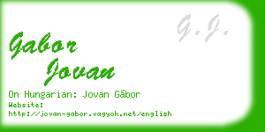 gabor jovan business card